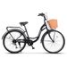 Carpat 26 Zoll City Bike, 7-Gang Shimano Schaltung, V-Brake, Gepäckträger & Frontkorb, Für Erwachsene 150-165 Cm - Schwarz (85% Vormontiert)_desvips.com