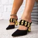 Black High-heeled With Irregular High Heels Gold Buckles Parties, Fashionable And Comfortable, Minimalist Sandals For_desvips.com