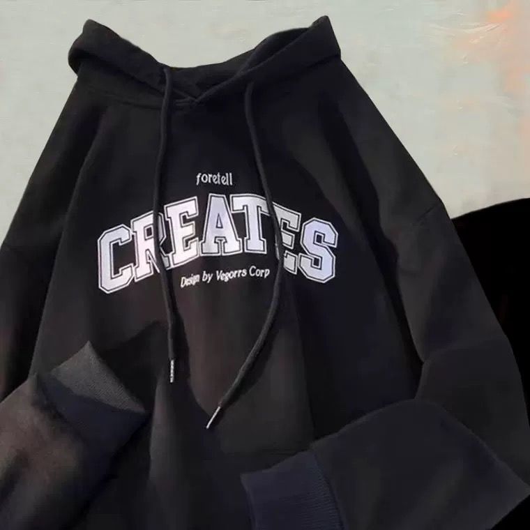 American Style Letter Print Sweatshirt Women, New Loose Chic Student Versatile Jacket With Unique Design For Spring And_desvips.com