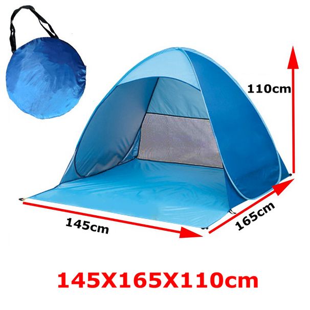 2 Second Pop Up Tent Instant Automatic Camping Tent For Beach Outdoor Waterproof Windproof UV Protection Easy Setup Fold Portable Carry Bag Included_desvips.com