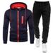 New Spring And Autumn Cardigan Zipper Hooded Sweatshirt Set Comfortable Casual Sports Solid Color Men's Sweatpants_desvips.com