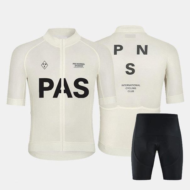 PAS Men's Short Sleeve Cycling Jersey Bib Shorts Set Breathable Summer PNS Bicycle Sports Wear_desvips.com