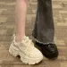 Chunky Sneakers White Fashion Casual Sports Women Lace-up Mesh Breathable Womens Running Shoes Zapatillas Mujer 240826_desvips.com
