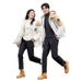 001 Boiling Gold Six-Proof Hiking Unisex Fleece-Lined Thickened Windproof Casual Couple Cold-Proof Thermal Pants Black_desvips.com