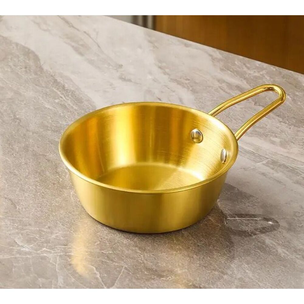 Korean Style Rice With Handle 304 Stainless Steel Hot And Cold Wine Gold Small Yellow Restaurant Special Seasoning Bowl_desvips.com