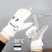 Gloves For Cycling Windproof Skiing Winter Women Cute Fleece Lined Thickened Warm Cold-Proof Outdoor Waterproof_desvips.com