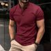 2025d 2025 Summer T-shirt Button Henley Collar Men's Sports Polo Shirt_desvips.com