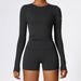 Winter Brushed Yoga High Strength Fitness Wear Pilates Running Sports Long Sleeve T-Shirt Top_desvips.com