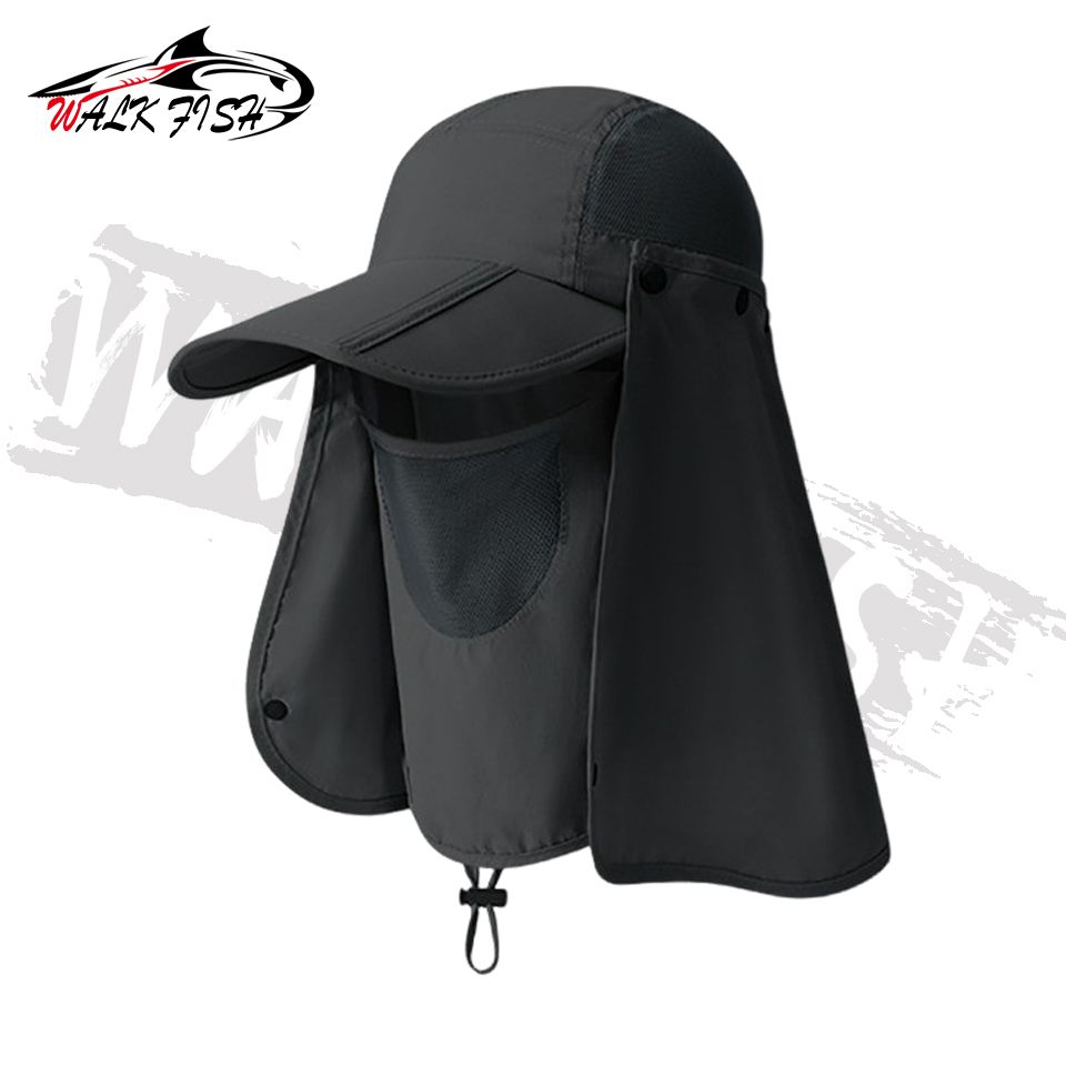 Fashion WALK FISH UPF50+ Summer Sunscreen Fisherman Hat Outdoor Sports Fishing Hiking Camping Breathable Anti-UV Foldable_desvips.com