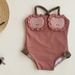 Baby For Girls, Summer Outfit, Thin And Stylish Cute Infant One-Piece Swimsuit With Straps_desvips.com
