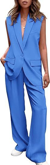 Women's Clothing vest suit with solid colours_desvips.com