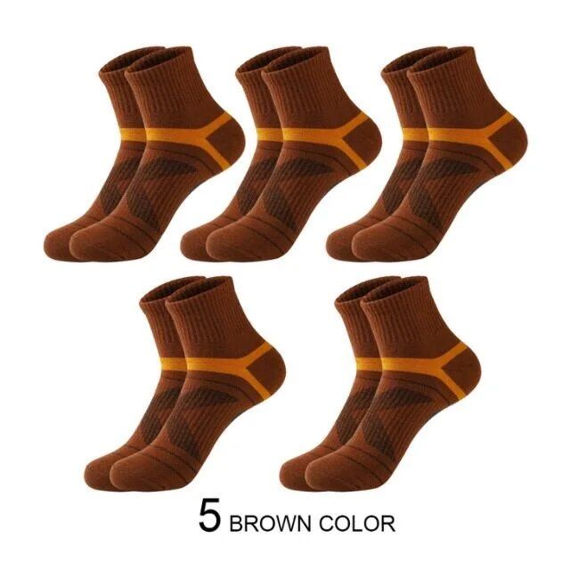 5High Quality 5 Pairs Lot Cotton Black Sports Basketball Casual Run Socks Men Breathable Male Socks Size38-45_desvips.com