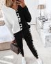trendy women's sportswear set for spring and autumn casual, youthful, versatile, loosefitting sweatshirt and sweatpants twopiece set_desvips.com