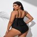 Women's Lace Back One Piece Swimsuit - Sexy Halter Neck Monokini For Beach & Pool (High Cut Tummy Control Pure Color)_desvips.com