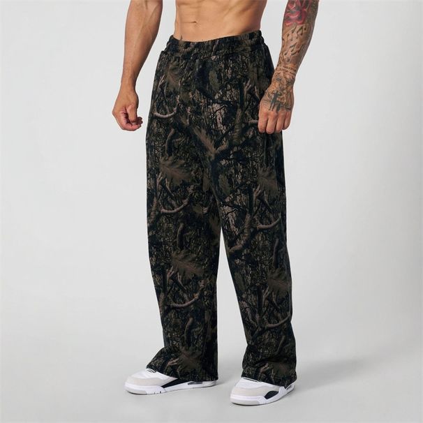 New Jogger Straight Trendy Fitness Men's Camouflage Wide Leg Pants Breathable Running Sweatpants Loose Men Trousers_desvips.com