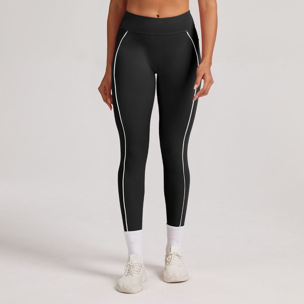 Women's Cross Border Color Blocked Yoga Pants, Quick Drying, Tight Fitting Sports Pants, Suitable For Outdoor Running And Fitness._desvips.com