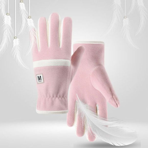 Autumn And Women's Fleece-Lined Thickened Warm Windproof Cold-Proof Outdoor Sports Cycling Winter Touchscreen Gloves_desvips.com
