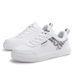 Women's Casual Lace-Up Sneakers - Breathable Walking Shoes For Dance & Hiking With Anti-Slip Rubber Sole (White/Pink)_desvips.com