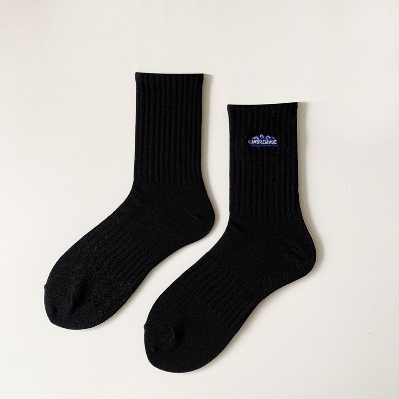 Socks Match Men And Women's Same Style Mid Tube Socks Ins Thick Line Net Red Trend Couple Autumn And Winter Style Socks_desvips.com