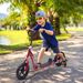 Trottinette Enfant Patinette Pneus 30 Cm Hauteur Guidon Réglable Poignée Frein Et Béquille Acier Pour Enfants À Partir De 5 Ans Rouge_desvips.com