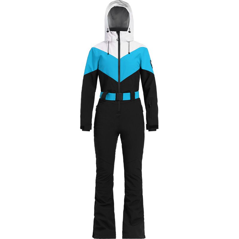 New One-Piece Suit For Women, Slim Fit, Waist-Cinching, Windproof, Waterproof, Warm, Hooded Ski Jacket And Pants Set_desvips.com