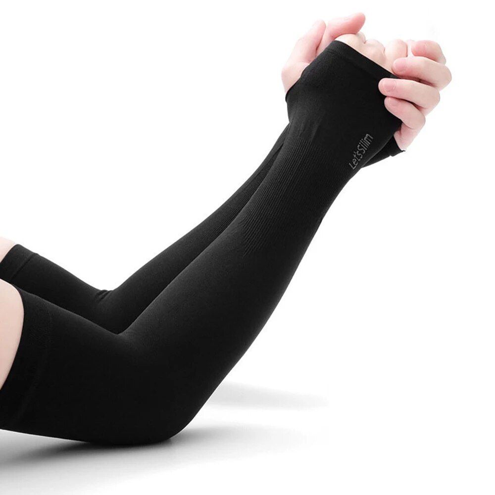 1 Pairs Arm Guard Sleeve With Thumb Hole Protective Sleeve Holders Sun UV Protection Long Arm Cover For Running Fishing Cycling_desvips.com