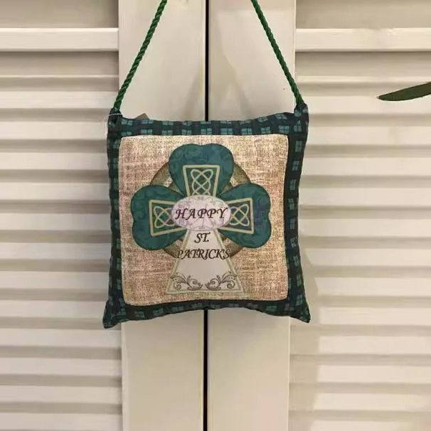 St. Patrick's Day Shamrock Small Hanging Bag Bar Fabric Decoration Supplies_desvips.com