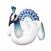 Inflatable Blue Peacock Ride - Floating Animal Pool Float For Kids & Adults (Heavy-Duty PVC 150cm Comfortable Seat & Handles Easy To Inflate)_desvips.com