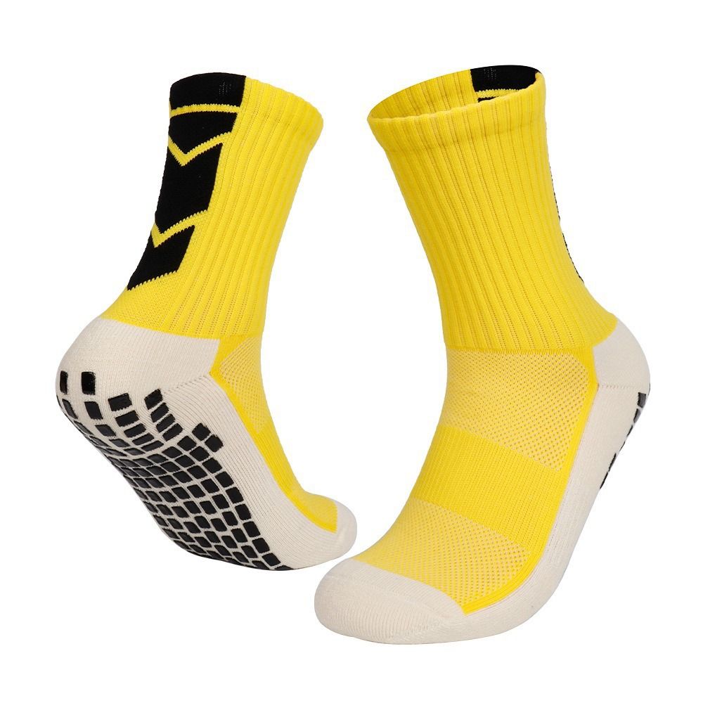 Adult Non-Slip Football Socks Mid-Calf Breathable Terry Cloth Thick Soled Sports Training Socks for Practical Use_desvips.com