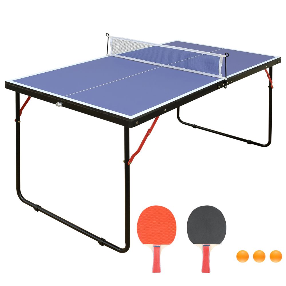 Table Tennis Table, Including Net And Racket Set, Foldable, Suitable For Indoor/outdoor Use._desvips.com