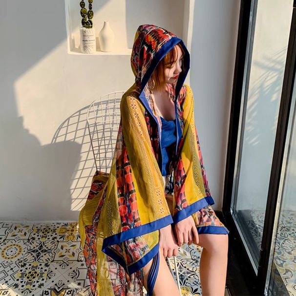 Sanya Hainan Tourism Desert Photography Clothes Super Fairy Seaside Sun Protection Clothing Beach Cardigan Shawl Cape_desvips.com