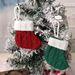 001 New Knitted Decorations Green Small Mini Hanging Ornaments Christmas Tree Decoration Socks_desvips.com