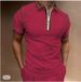 2025 Summer New Men's Polo Shirt Short Sleeve Contrast Color Zipper T-shirt Top_desvips.com