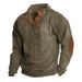 Autumn Winter New Men's Outdoor Jacket Corduroy Casual Stand Collar Long Sleeve Sweatshirt_desvips.com