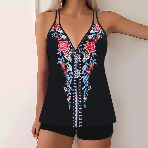 2025 New Two-Piece Bikini Swimsuit For Women Printed Sexy Conservative Plus Size Swimwear_desvips.com