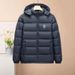 Autumn And Winter Men's Cotton-padded Clothes, Thickened Hooded Cotton-padded Jackets, Removable Hats, Young And Middle-aged Short Cotton-padded_desvips.com
