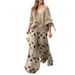 Women's Clothing summer new fashion oblique collar one shoulder high waist casual printed pants suit for women_desvips.com