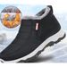 Winter Velvet Old Beijing Cloth Shoes, One Foot Cotton Boots For Warmth, Anti Slip, Waterproof And Cold Proof, Middle-aged And Elderly Cotton Shoes_desvips.com