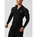 Men's Autumn Open-Front Stretchy Slim-Fit Sports Running Training Long-Sleeve Half-Zip Stand-Up Collar Sweatshirt_desvips.com