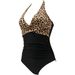 New Style Large Bust Swimsuit Swimwear Women Deep V Backless Slim Tie Halter Sexy Bikini_desvips.com