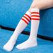 Three Stripe Thin Soccer Socks For Men And Women Mid Calf Long Socks For Student Uniforms And Performance_desvips.com