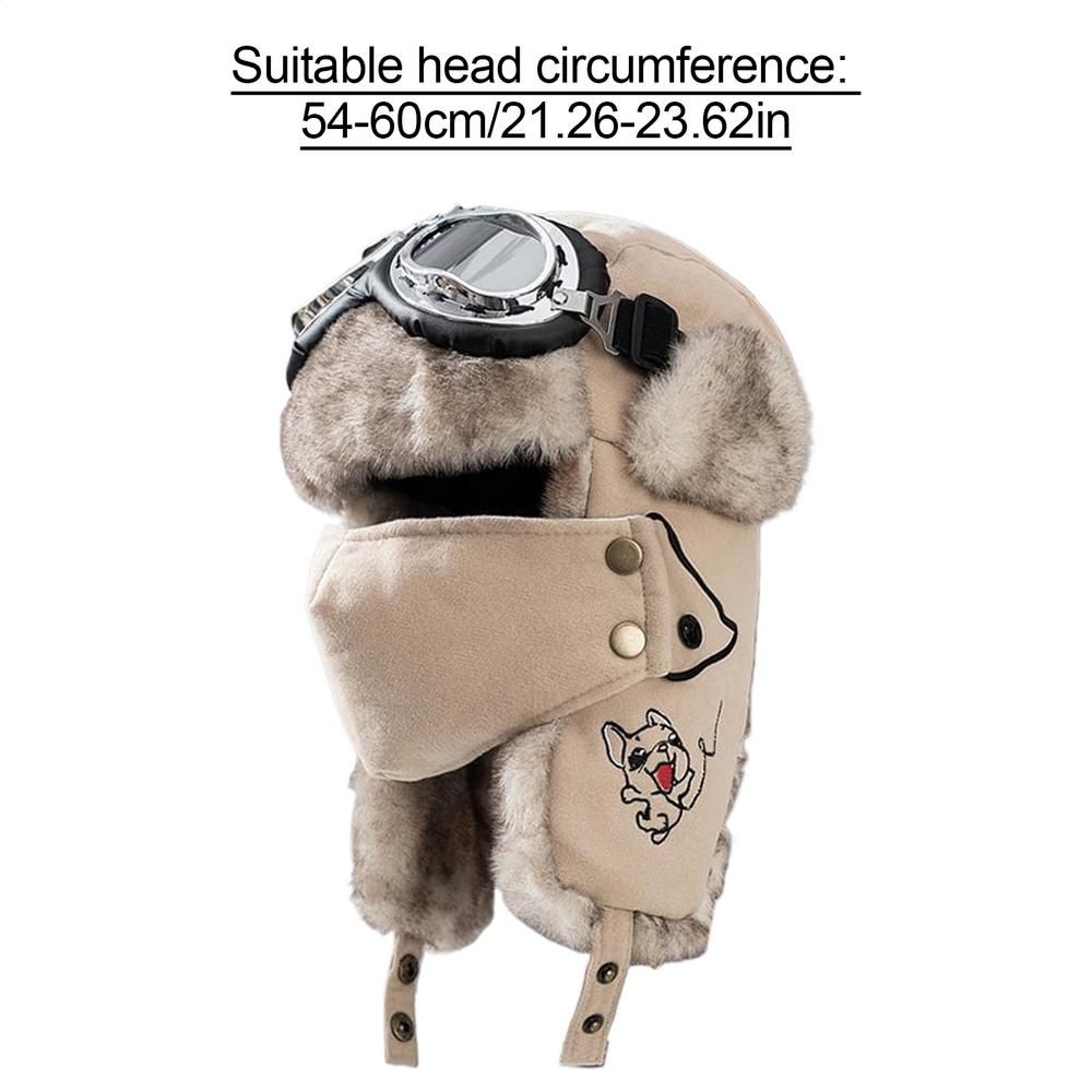 Thermal Windproof Hunter Men Winter Warm Trapper Hat With Goggles Earmuffs Face Cover For Cycling_desvips.com