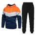 2024 Spring And Autumn Pullover Hooded Sweater Set Men's Leisure Trend Splice Sports Couple Dress_desvips.com