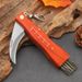 Red Pearwood Multifunctional Outdoor Portable Folding Knife, Mushroom Pocket Knife With Brush_desvips.com
