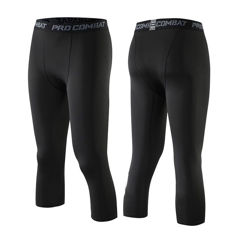 Men's Pro Sports Pants 7/8 Length Fitness Running Training Sweat Wicking Breathable Quick Drying Stretchy Tight Fitting Outerwear_desvips.com