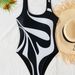 2026 New Striped Color Block Sexy Tight Bikini One-Piece Swimsuit_desvips.com