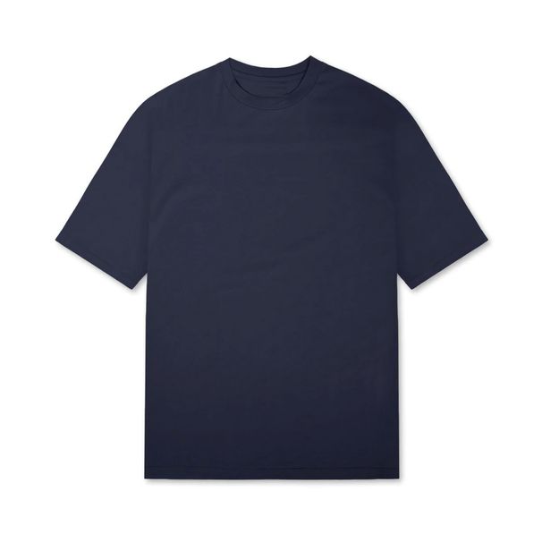 Summer American Loose Sports For Men Solid Cotton Large Round Neck Short Sleeve Hem Split White T-shirt Trendy_desvips.com