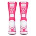 Custom Team Number Socks - Pink Athletic Mid-Calf_desvips.com