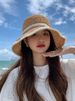 Face-Slimming Hat For Women, Woven Pearl Straw Summer Thin Sunshade, Protection, Beach Fisherman Sun Hat, Cool_desvips.com