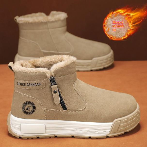 2025 Winter Cotton Snow Boots Men's Shoes High-top Velvet Thickened Cotton Shoes Outdoor Warm Casual Non-slip Cotton Boots Burst_desvips.com